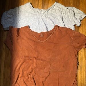 Aerie Distressed V-Neck Boyfriend T-Shirt 2Pk XL